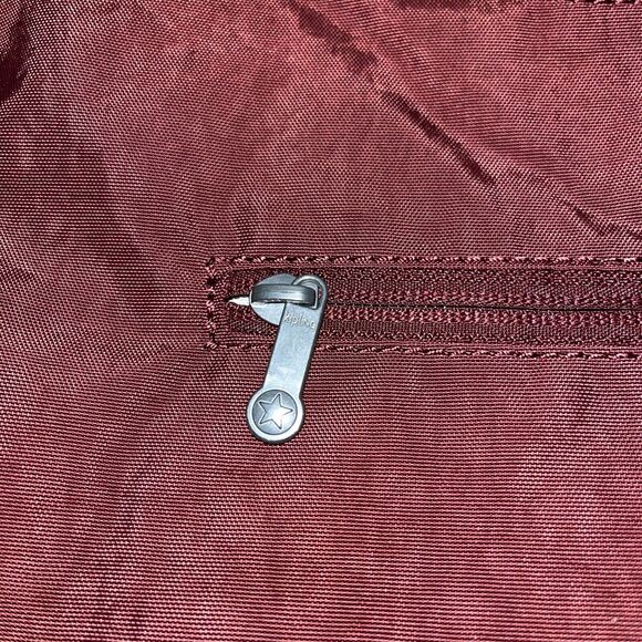 Kipling Isidora Shoulder Bag KI9290 Intense Maroon Monkey Keychain Cognac $109 - Picture 11 of 12